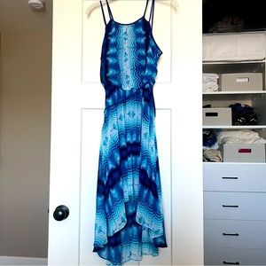 Blue Tie Dye High/Low Dress